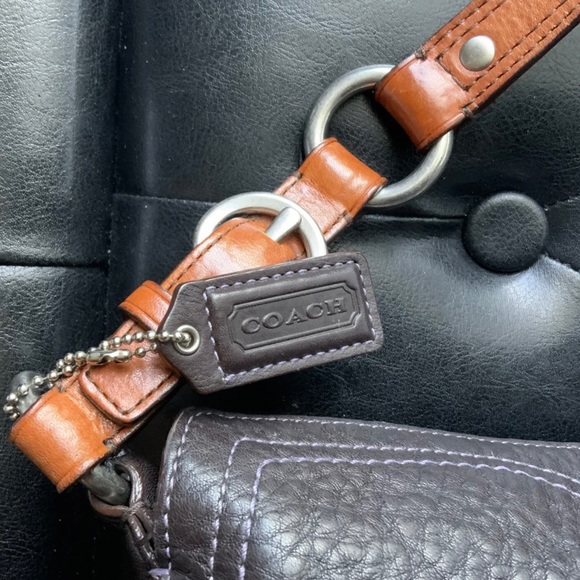 COACH D06S-10131 Chelsea BROWN Pebbled Leather Bag w/ Turn Lock - Picture 4 of 8